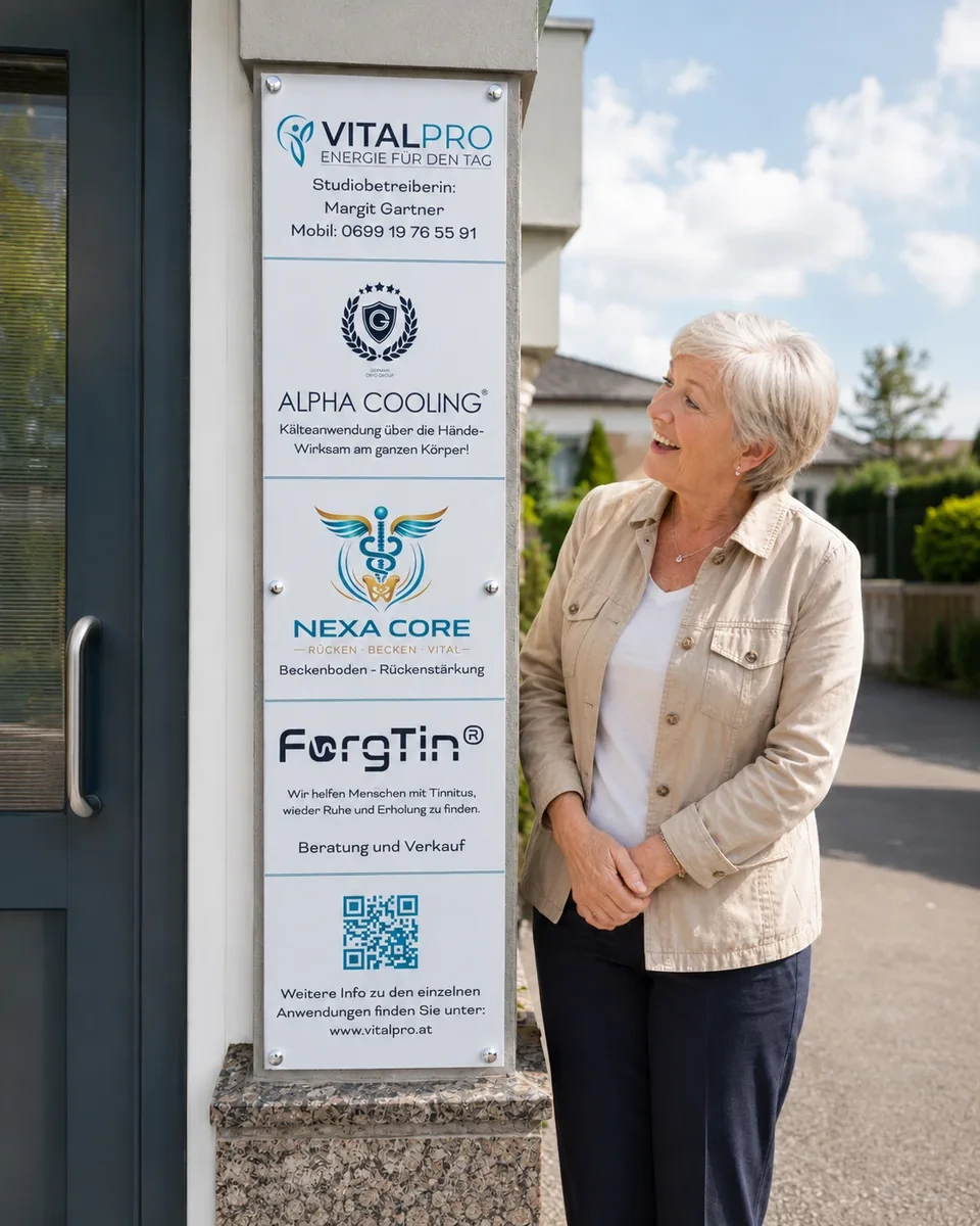 Besucherin am Eingang zum VitalPro Studio im Feelgood